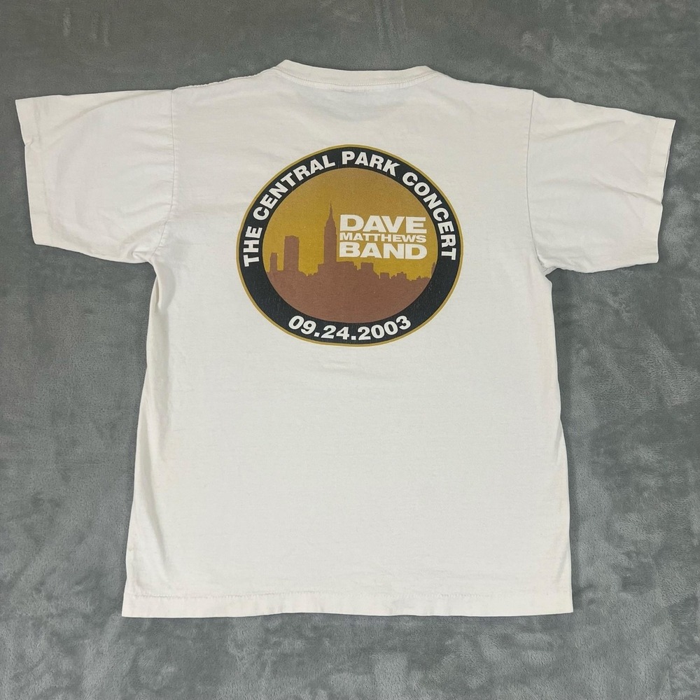 Vintage Dave Matthews Band Shirt Mens Medium White Central Park Concert 2003